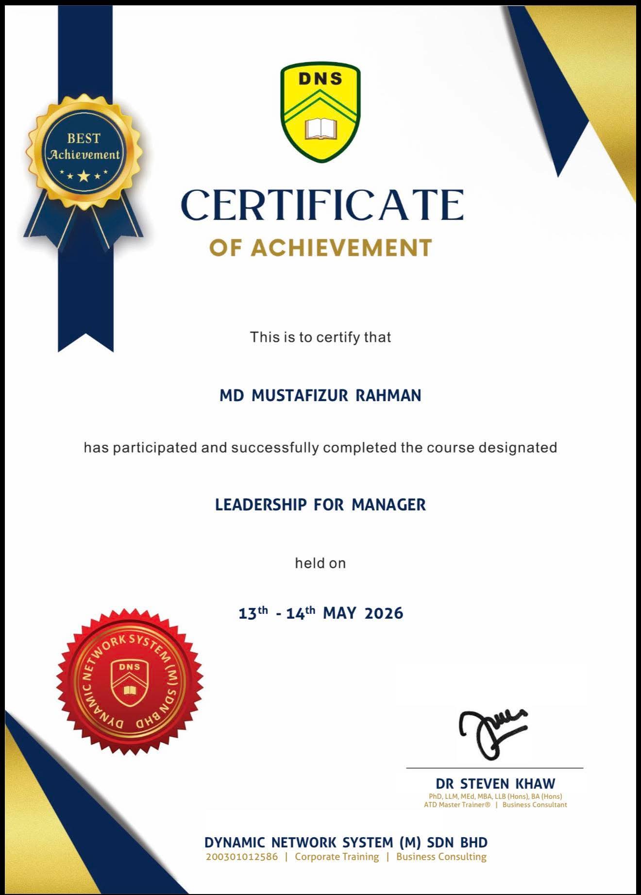 Certificate